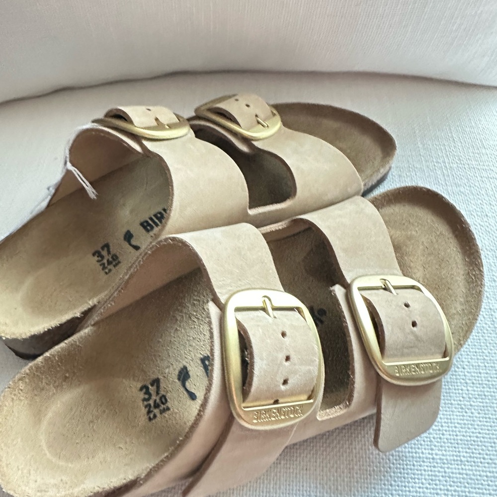 Birkenstock Big buckle Sandals - Cream with Gold Buckles - Picture 5 of 6